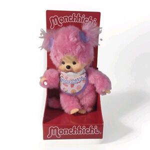Sekiguchi Monchhichi Pink Candy / Frozen Fruit Girl 8" Plush w/ Lavender Hearts